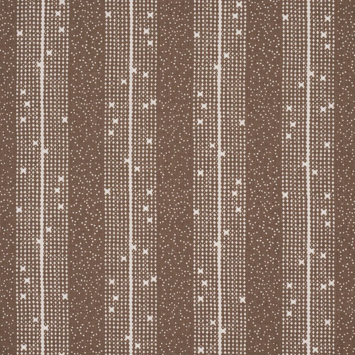 Schumacher 182111 Stella Stripe Brown fabric swatch
