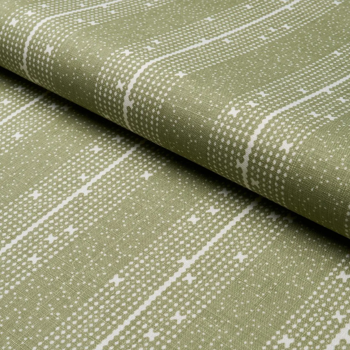 Schumacher 182110 Stella Stripe Moss fabric swatch