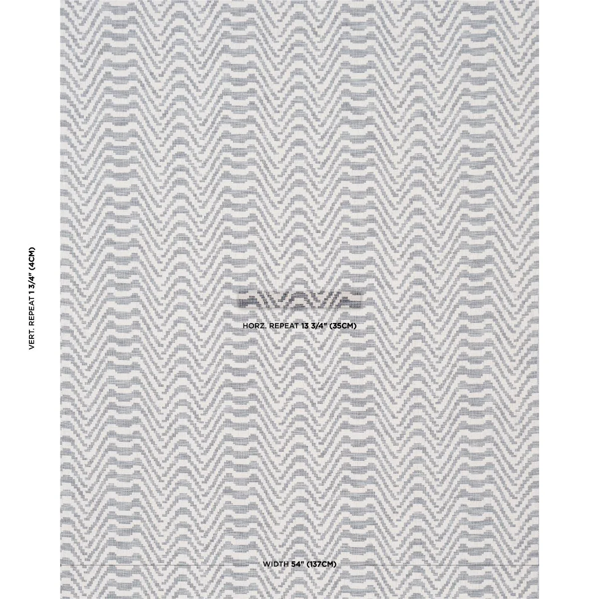 Schumacher 84640 Stepped Chevron Indigo fabric swatch
