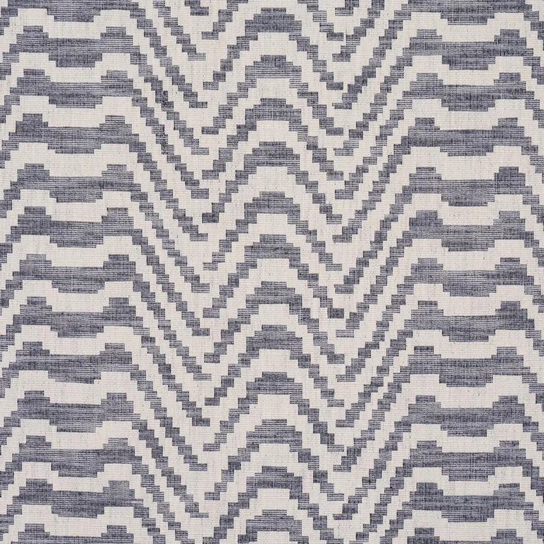 Schumacher 84640 Stepped Chevron Indigo fabric swatch
