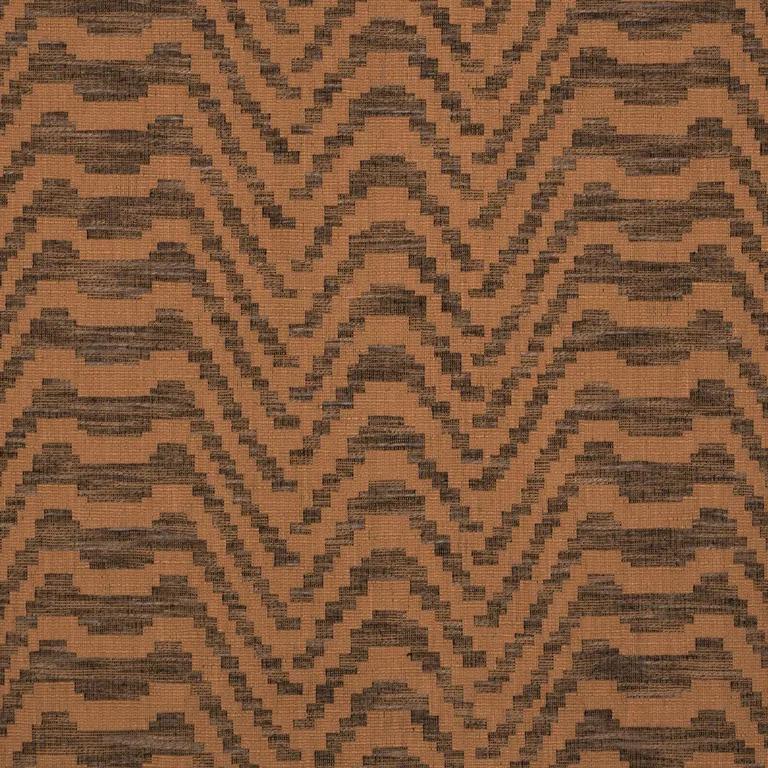 Schumacher 84642 Stepped Chevron Sepia fabric swatch