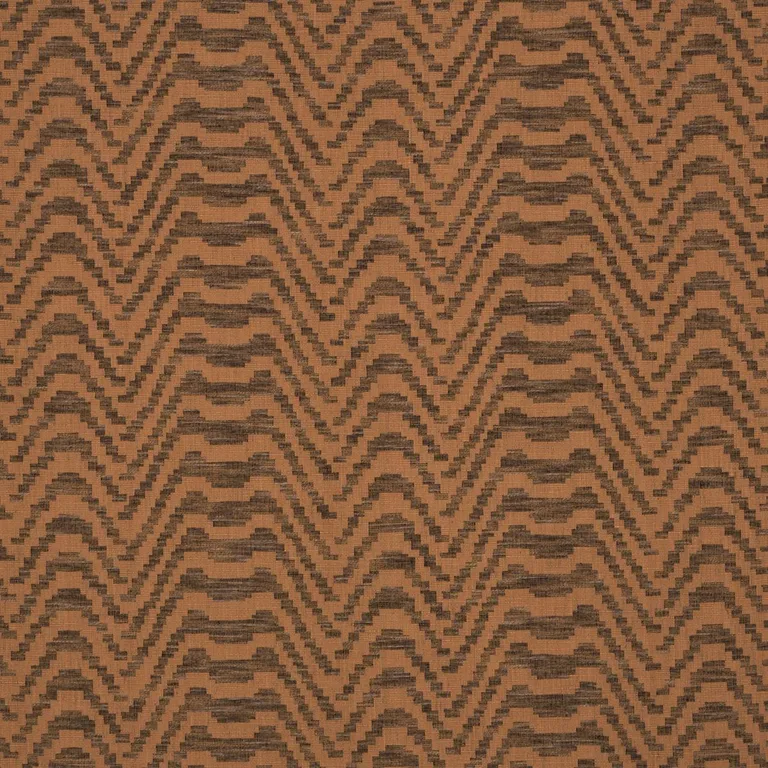 Schumacher 84642 Stepped Chevron Sepia fabric swatch