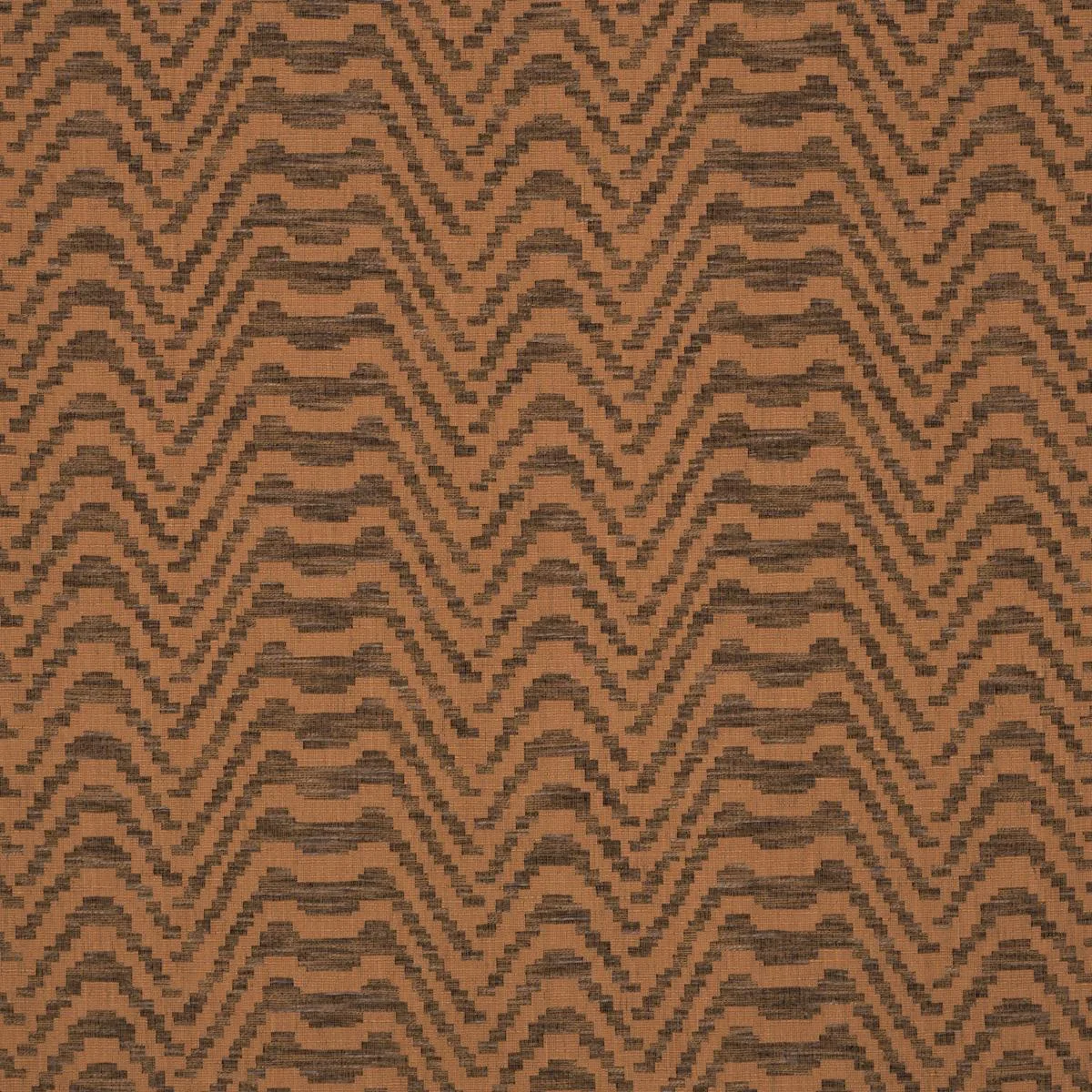 Schumacher 84642 Stepped Chevron Sepia fabric swatch