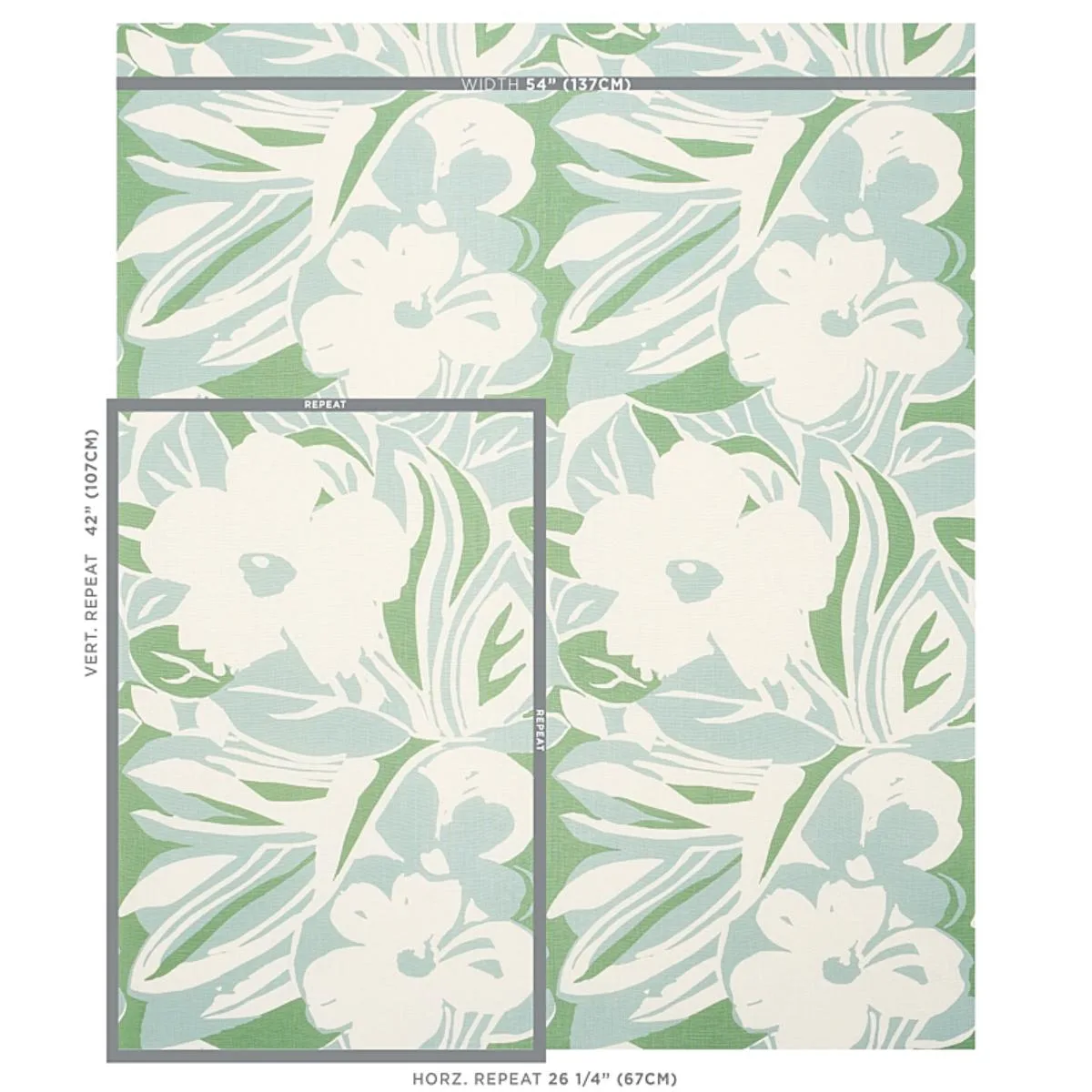 Schumacher 178863 Stevie Green fabric swatch