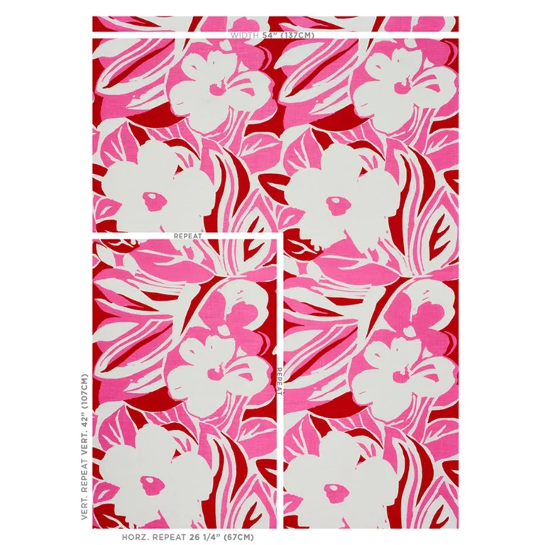 Schumacher 178861 Stevie Pink fabric swatch