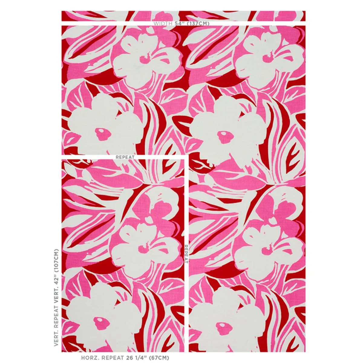 Schumacher 178861 Stevie Pink fabric swatch