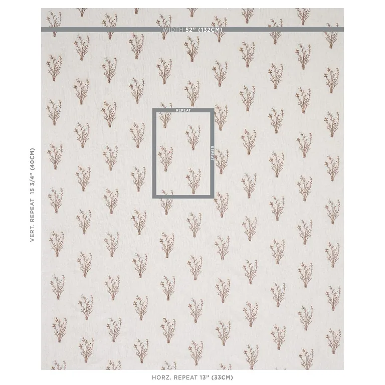 Schumacher 80401 Stora Embroidery Ivory fabric swatch