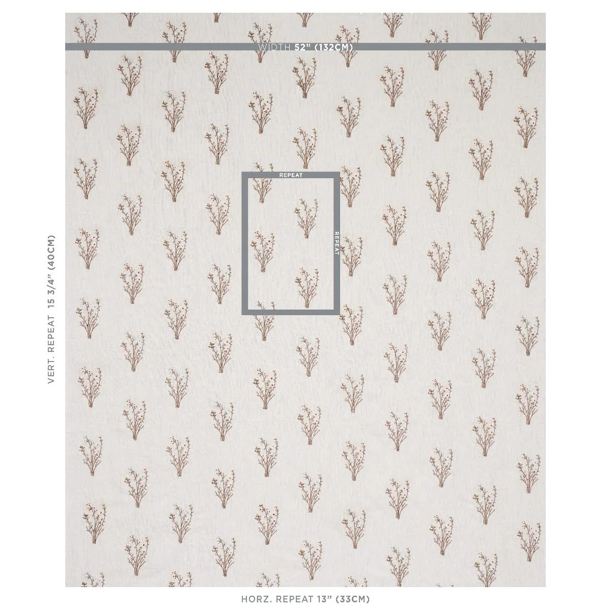 Schumacher 80401 Stora Embroidery Ivory fabric swatch