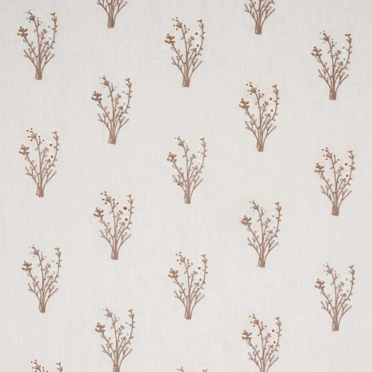 Schumacher 80401 Stora Embroidery Ivory fabric swatch