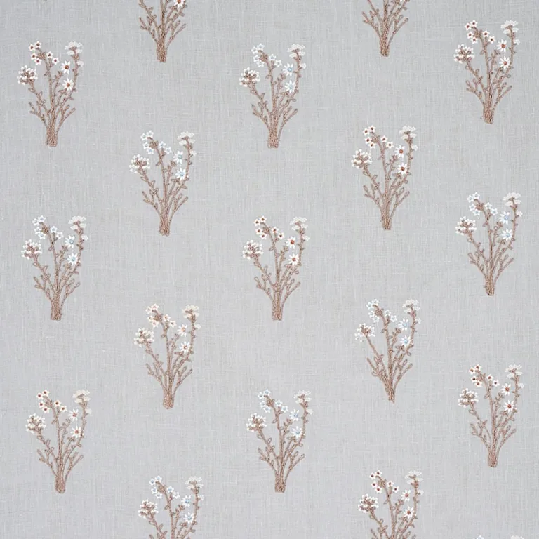 Schumacher 80400 Stora Embroidery Mineral fabric swatch