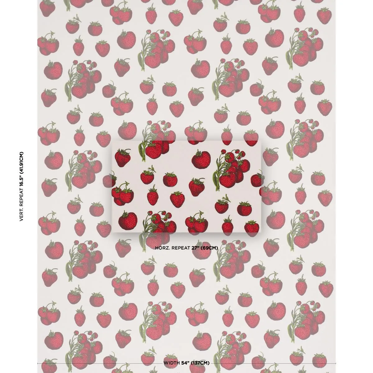 Schumacher TL400081 Strawberry Fields Red fabric swatch