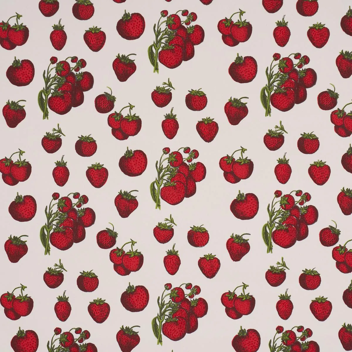Schumacher TL400081 Strawberry Fields Red fabric swatch