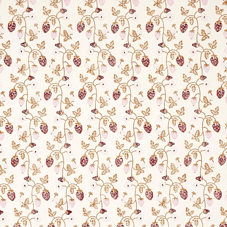 Schumacher 179781 Strawberry Hand Block Print Copper fabric swatch