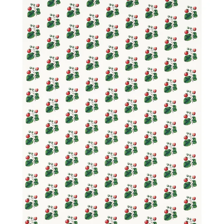 Schumacher 180640 Strawberry Hill White fabric swatch