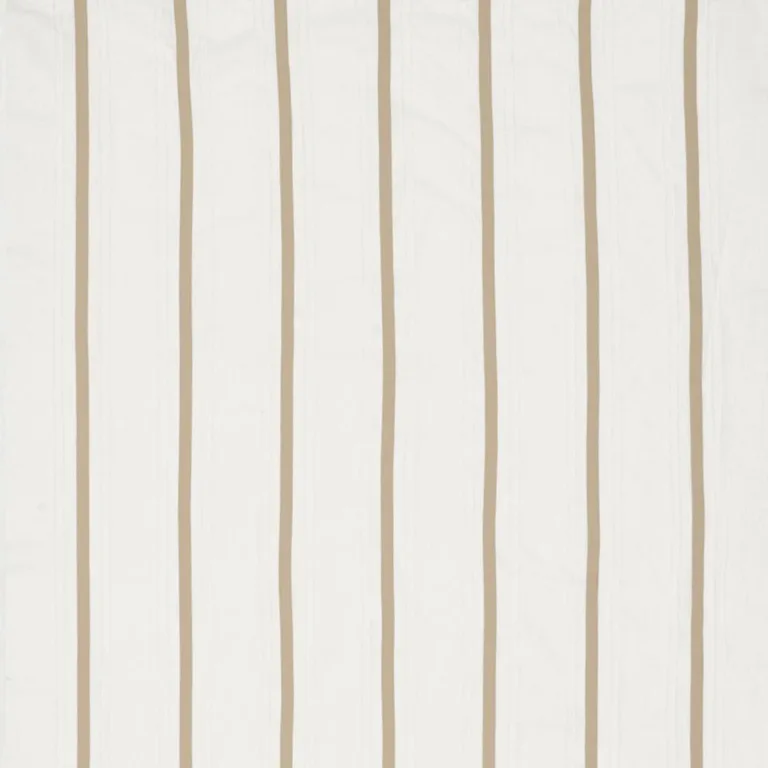 Schumacher 75762 Stripe Appliqué Sheer Tan fabric swatch