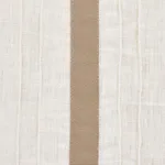 Schumacher 75762 Stripe Appliqué Sheer Tan fabric swatch