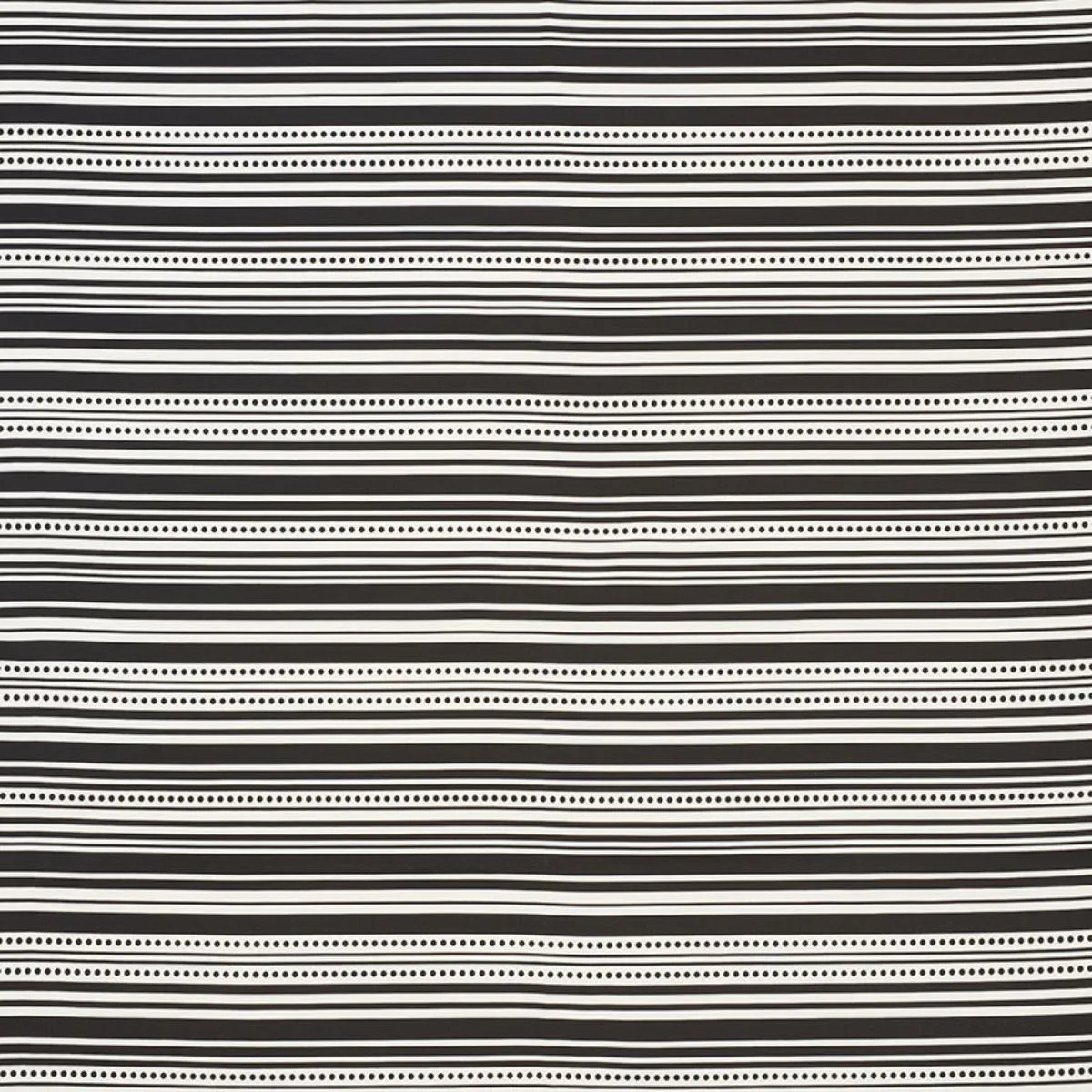 Schumacher 176593 Stripedot Ii Indoor/Outdoor Black fabric swatch