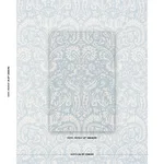 Schumacher 182121 Suffolk Damask Blue fabric swatch