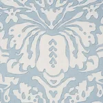 Schumacher 182121 Suffolk Damask Blue fabric swatch