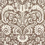 Schumacher 182120 Suffolk Damask Brown fabric swatch