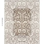 Schumacher 182120 Suffolk Damask Brown fabric swatch
