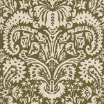 Schumacher 182122 Suffolk Damask Olive fabric swatch