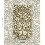 Schumacher 182122 Suffolk Damask Olive fabric swatch