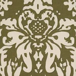 Schumacher 182122 Suffolk Damask Olive fabric swatch