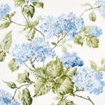 Schumacher 180822 Summer Hydrangea Blue Hydrangea fabric swatch