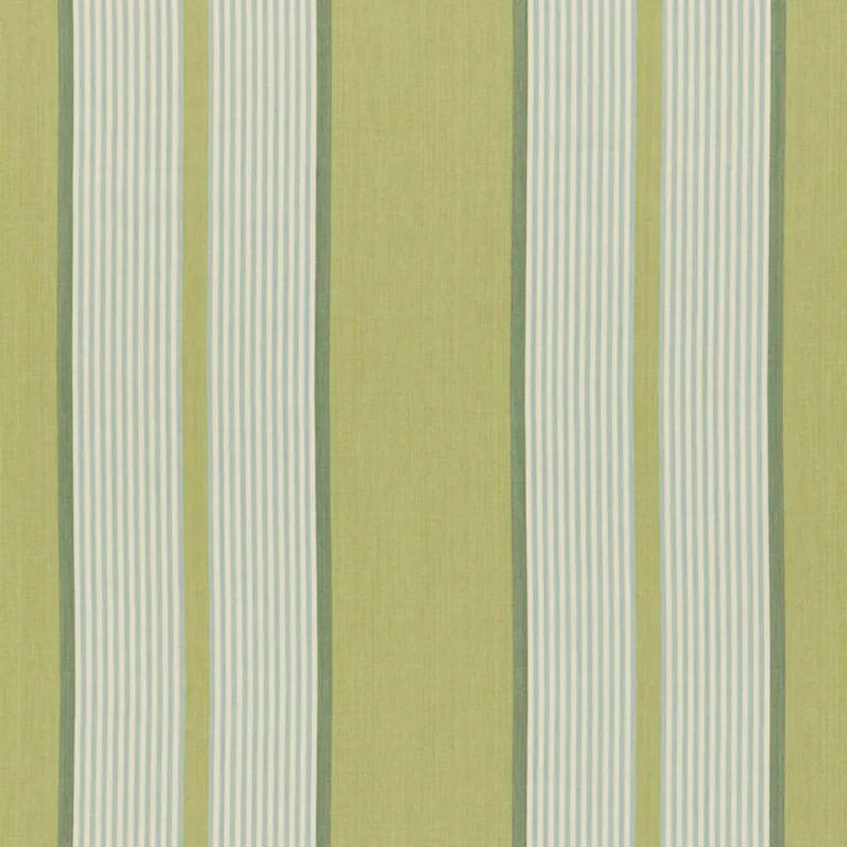 Schumacher 3486001 Summerside Stripe Pear fabric swatch