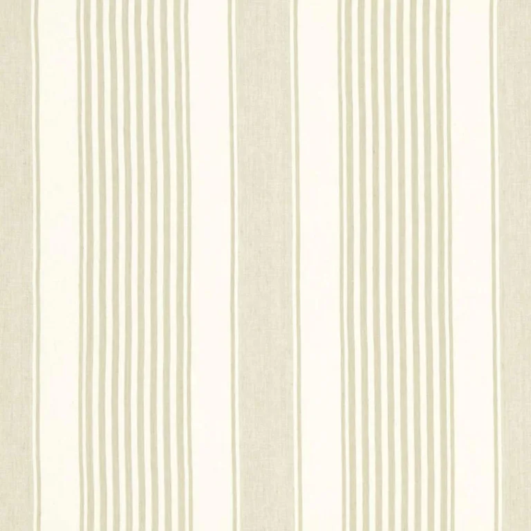 Schumacher 66093 Summerville Linen Stripe Dune fabric swatch