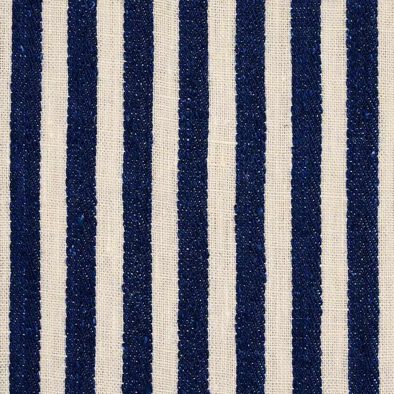 Schumacher 66095 Summerville Linen Stripe Navy fabric swatch