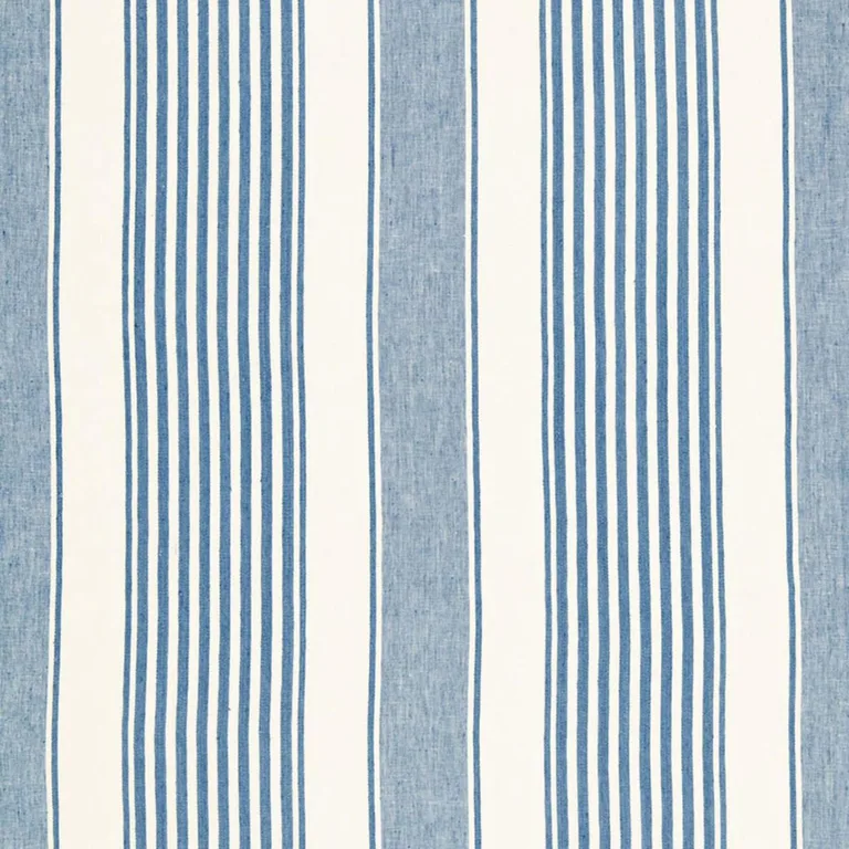 Schumacher 66090 Summerville Linen Stripe Ocean fabric swatch