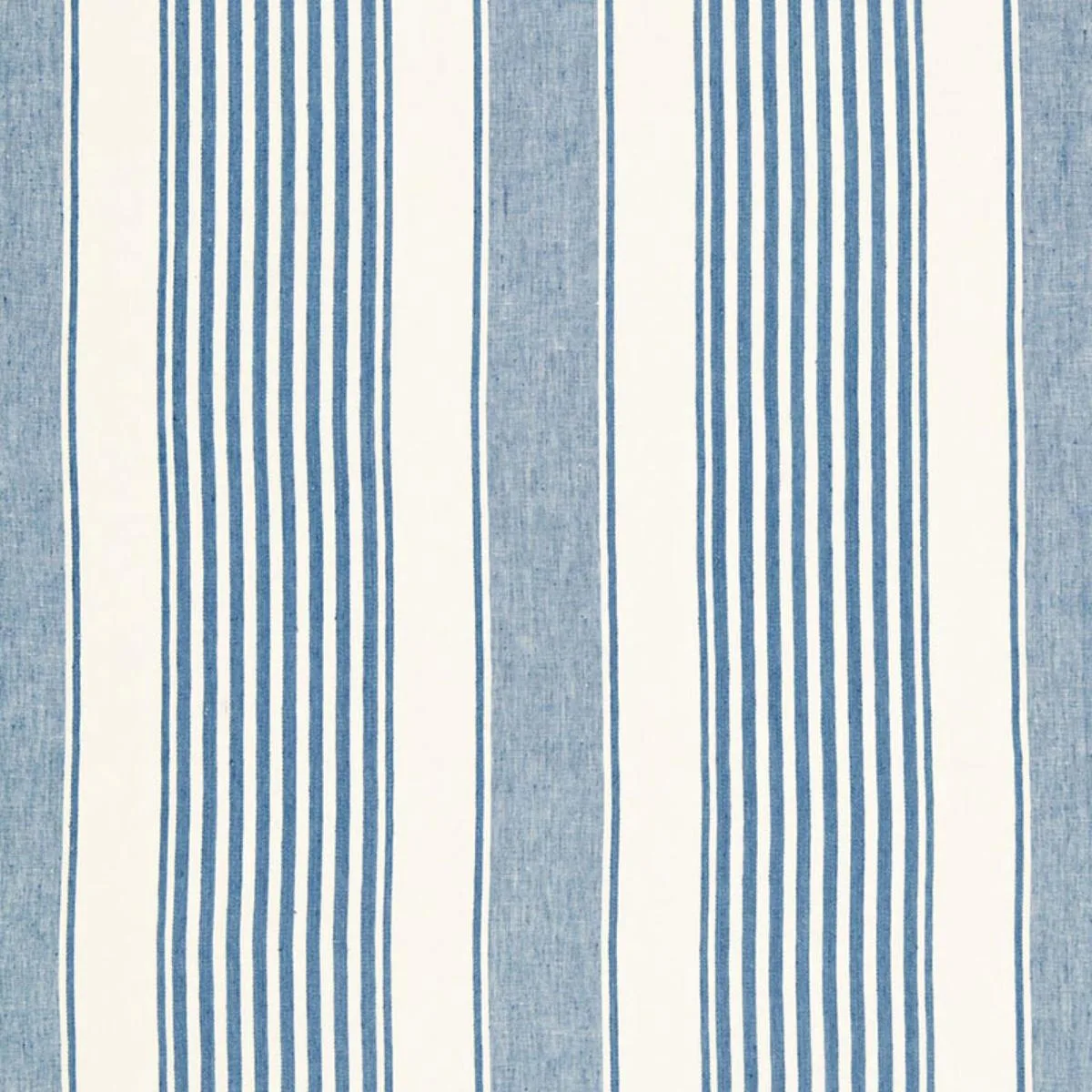 Schumacher 66090 Summerville Linen Stripe Ocean fabric swatch