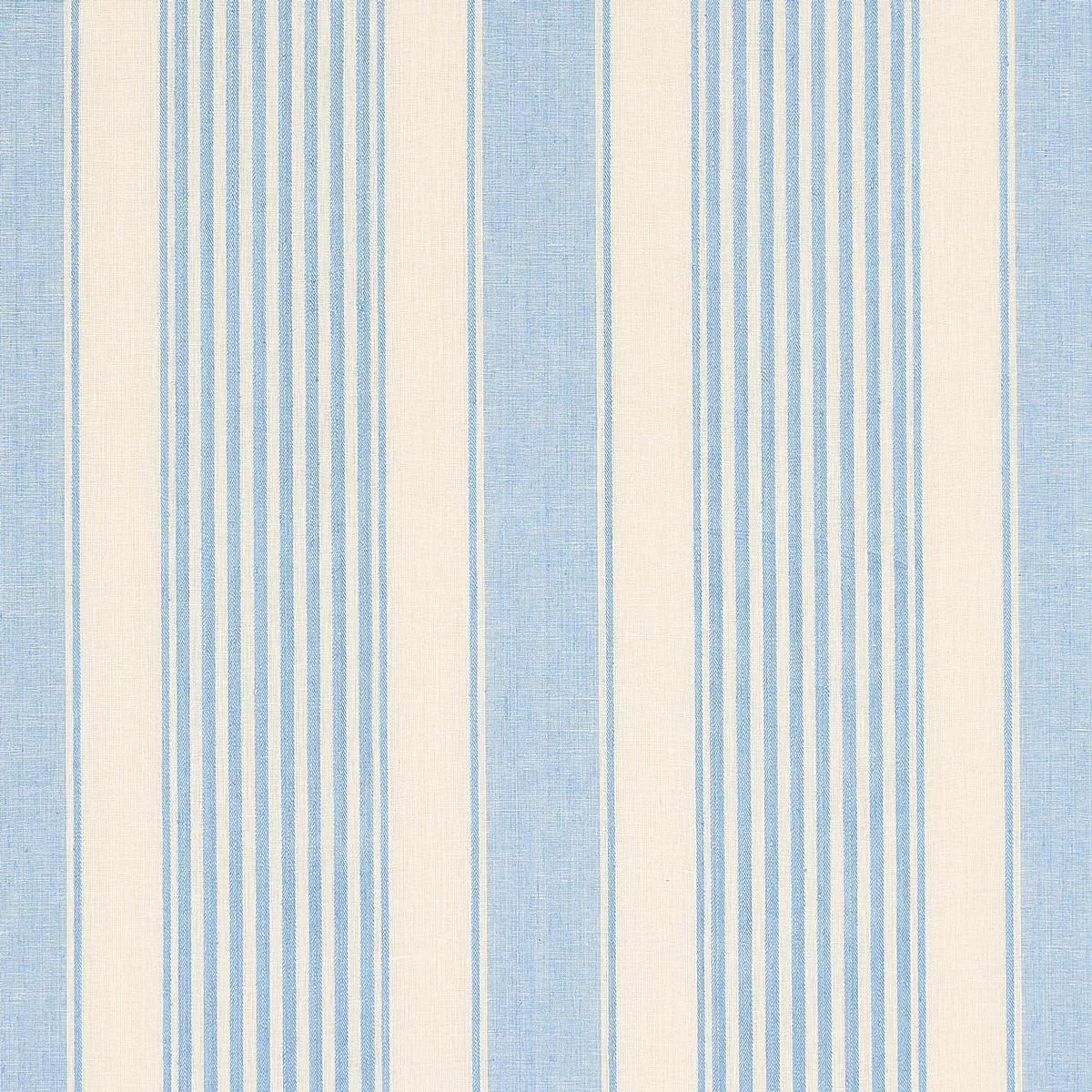 Schumacher 66094 Summerville Linen Stripe Sky fabric swatch