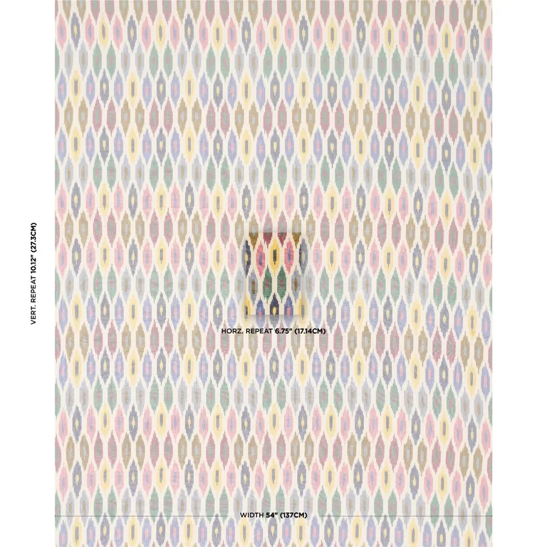 Schumacher 3471000 Sunara Ikat Confetti fabric swatch