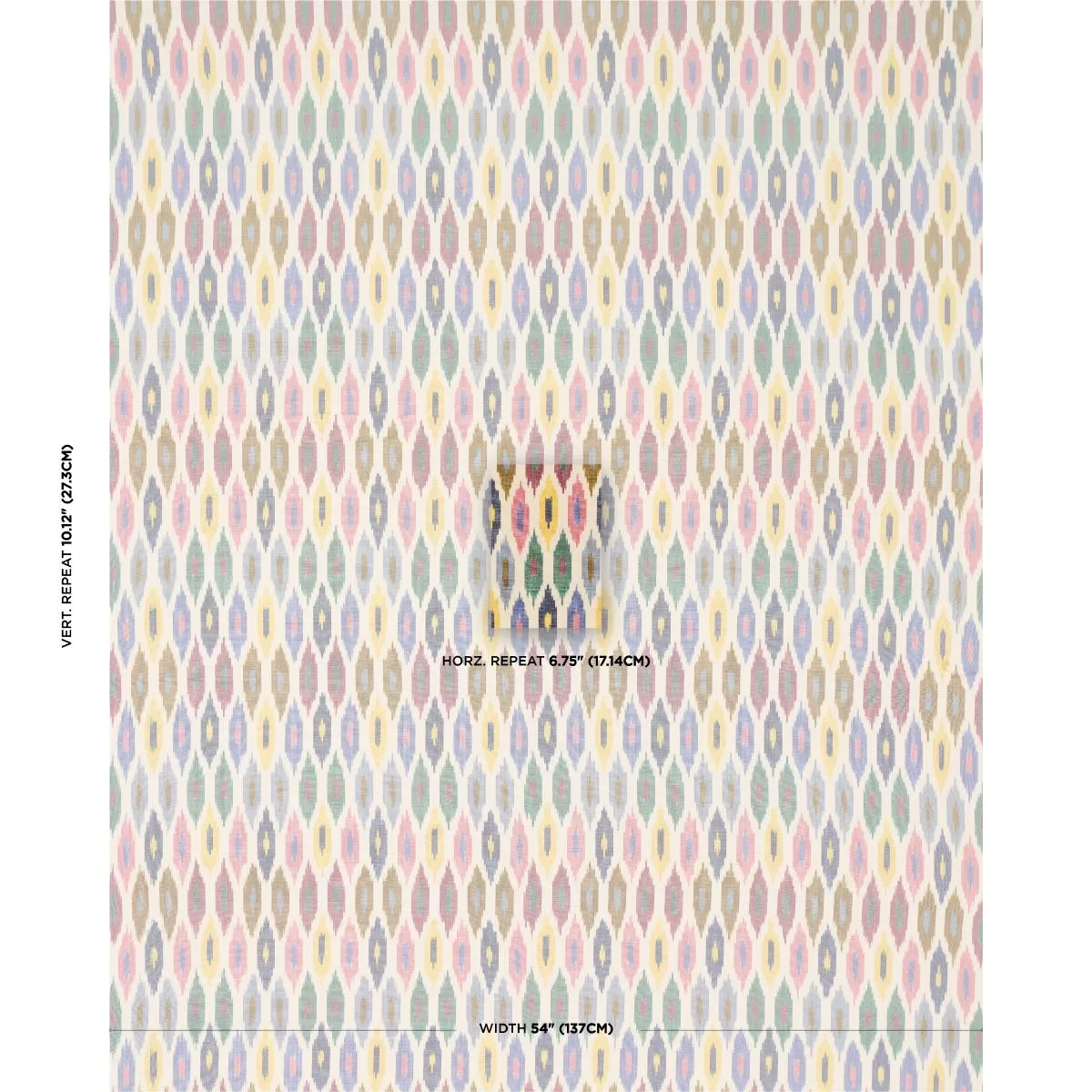 Schumacher 3471000 Sunara Ikat Confetti fabric swatch