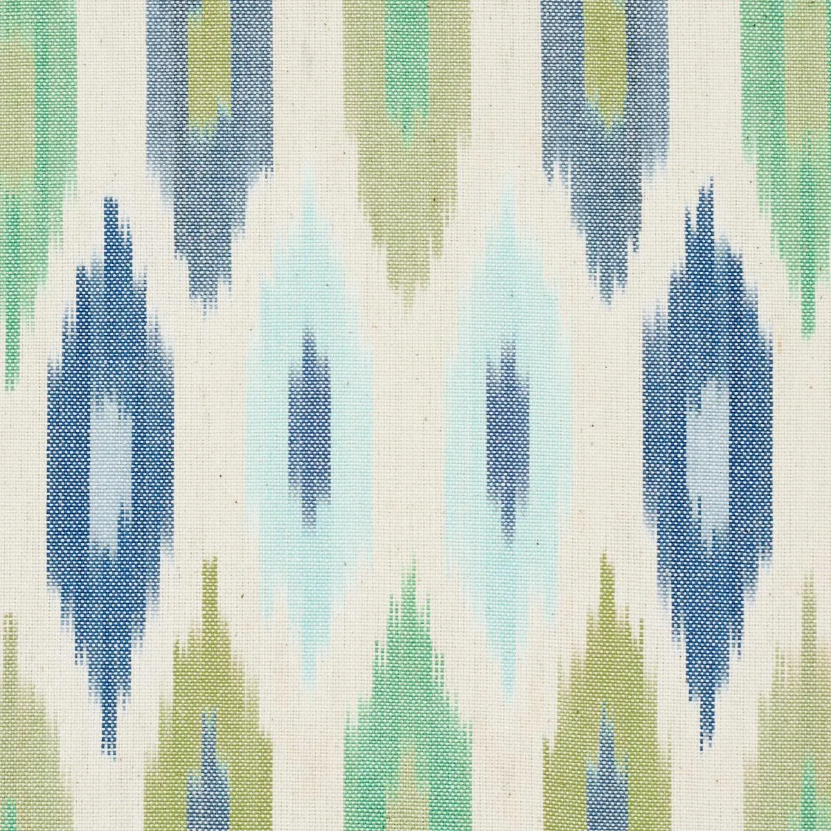 Schumacher 3471002 Sunara Ikat Peacock fabric swatch