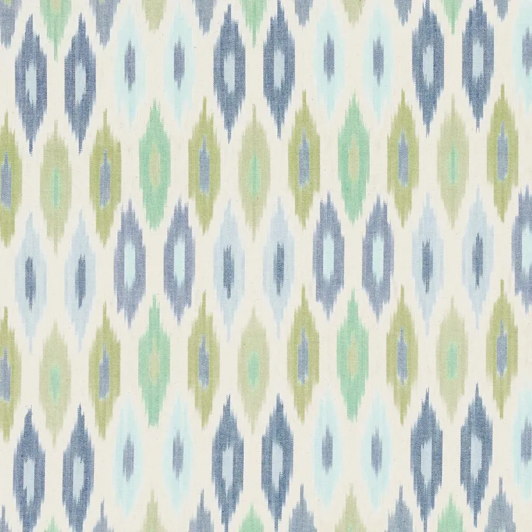 Schumacher 3471002 Sunara Ikat Peacock fabric swatch