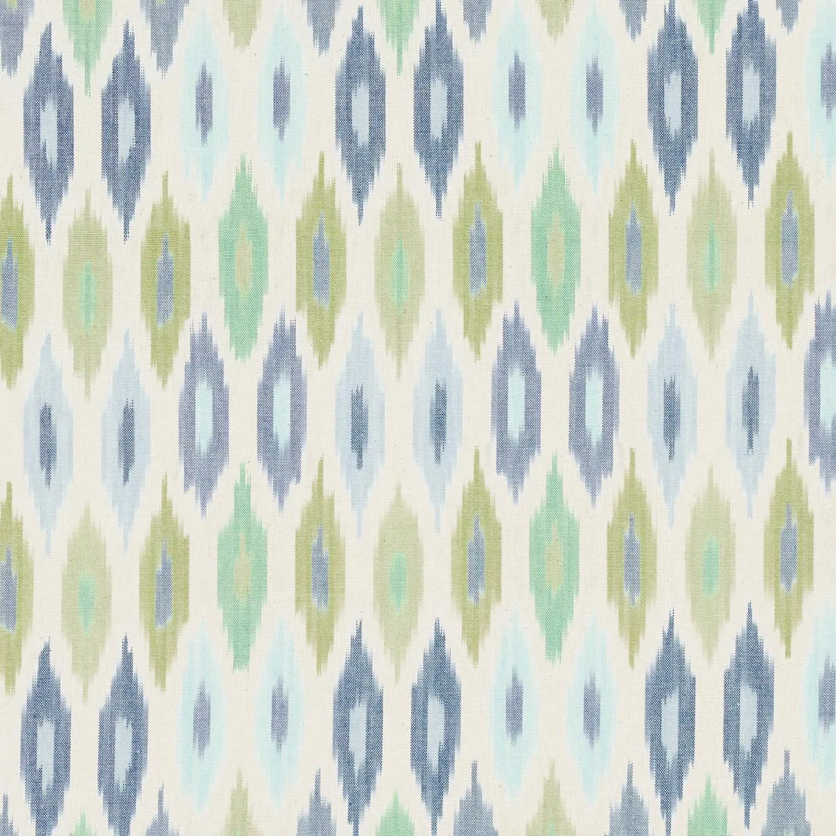Schumacher 3471002 Sunara Ikat Peacock fabric swatch