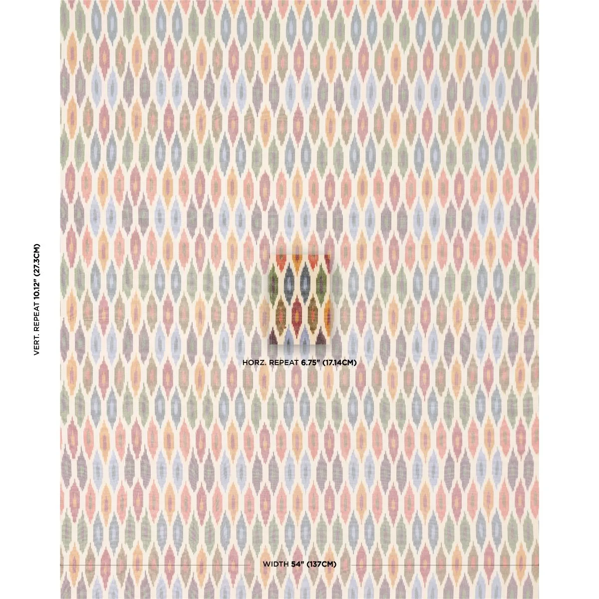 Schumacher 3471001 Sunara Ikat Spice fabric swatch