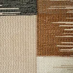 Schumacher 78400 Sunburst Stripe Embroidery Black & Neutral fabric swatch