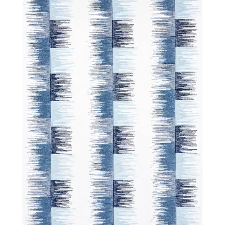 Schumacher 78404 Sunburst Stripe Embroidery Blue fabric swatch