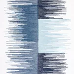 Schumacher 78404 Sunburst Stripe Embroidery Blue fabric swatch