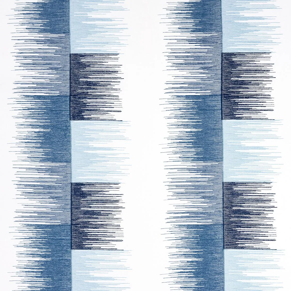 Schumacher 78404 Sunburst Stripe Embroidery Blue fabric swatch