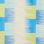 Schumacher 78401 Sunburst Stripe Embroidery Blue & Lime fabric swatch