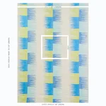 Schumacher 78401 Sunburst Stripe Embroidery Blue & Lime fabric swatch