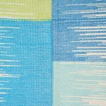 Schumacher 78401 Sunburst Stripe Embroidery Blue & Lime fabric swatch