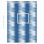 Schumacher 78402 Sunburst Stripe Embroidery Blues fabric swatch