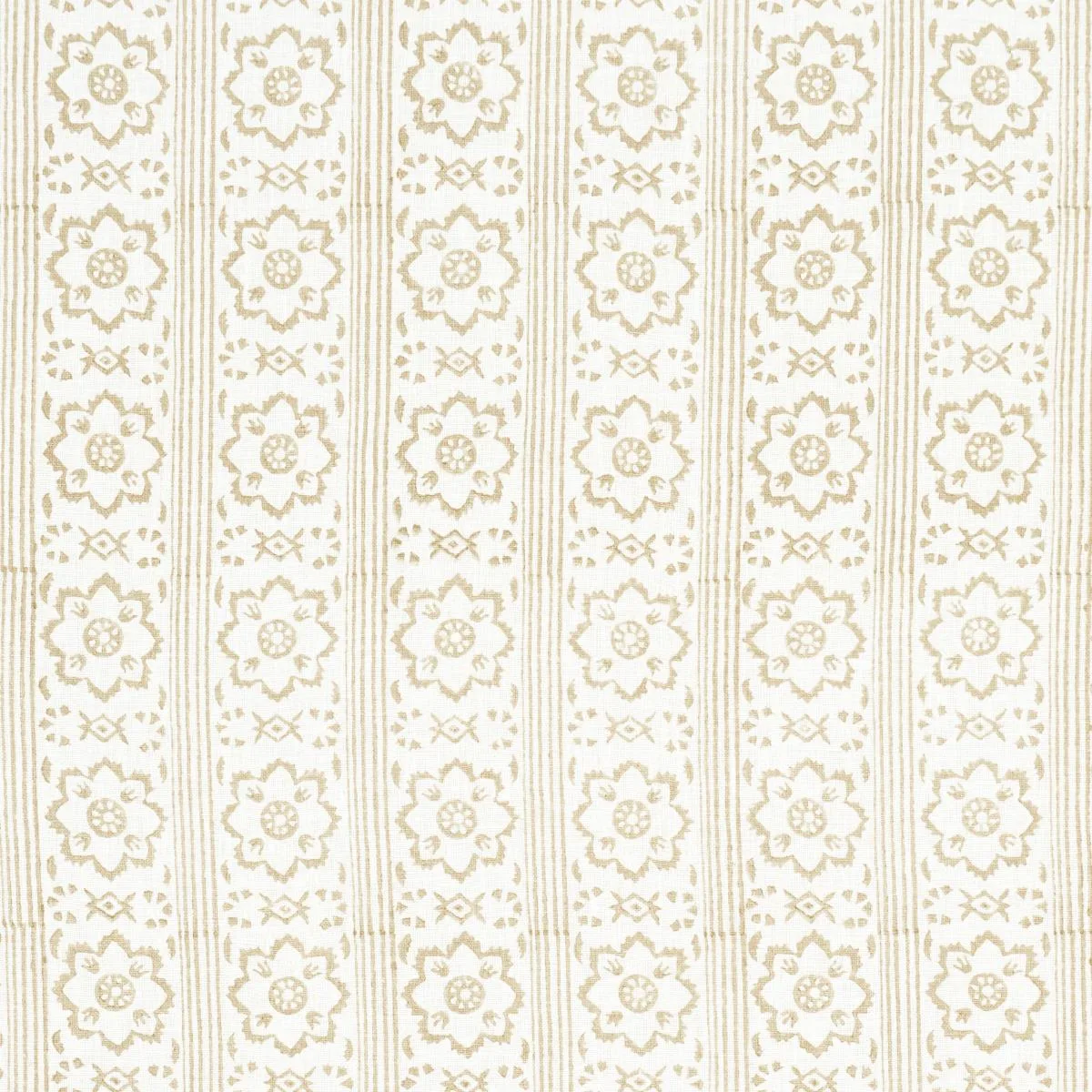 Schumacher 181322 Sunda Hand Block Print Neutral fabric swatch